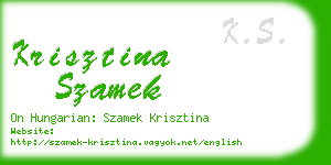 krisztina szamek business card